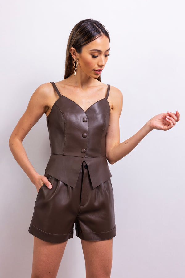 トップス Acka. peplum loose sweat brown Peplum Sweater 103522 - Over the Top