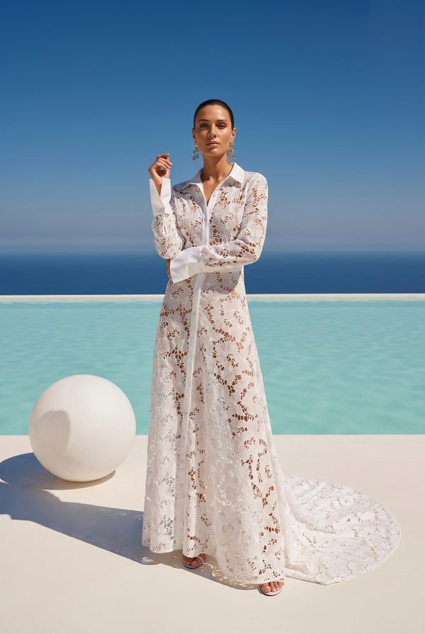 maxi dress lace white Good Life in Tartan Evening Wear - slip strips) sku_348687 Select fabric or sample:Floral Cotton Fabric 2352