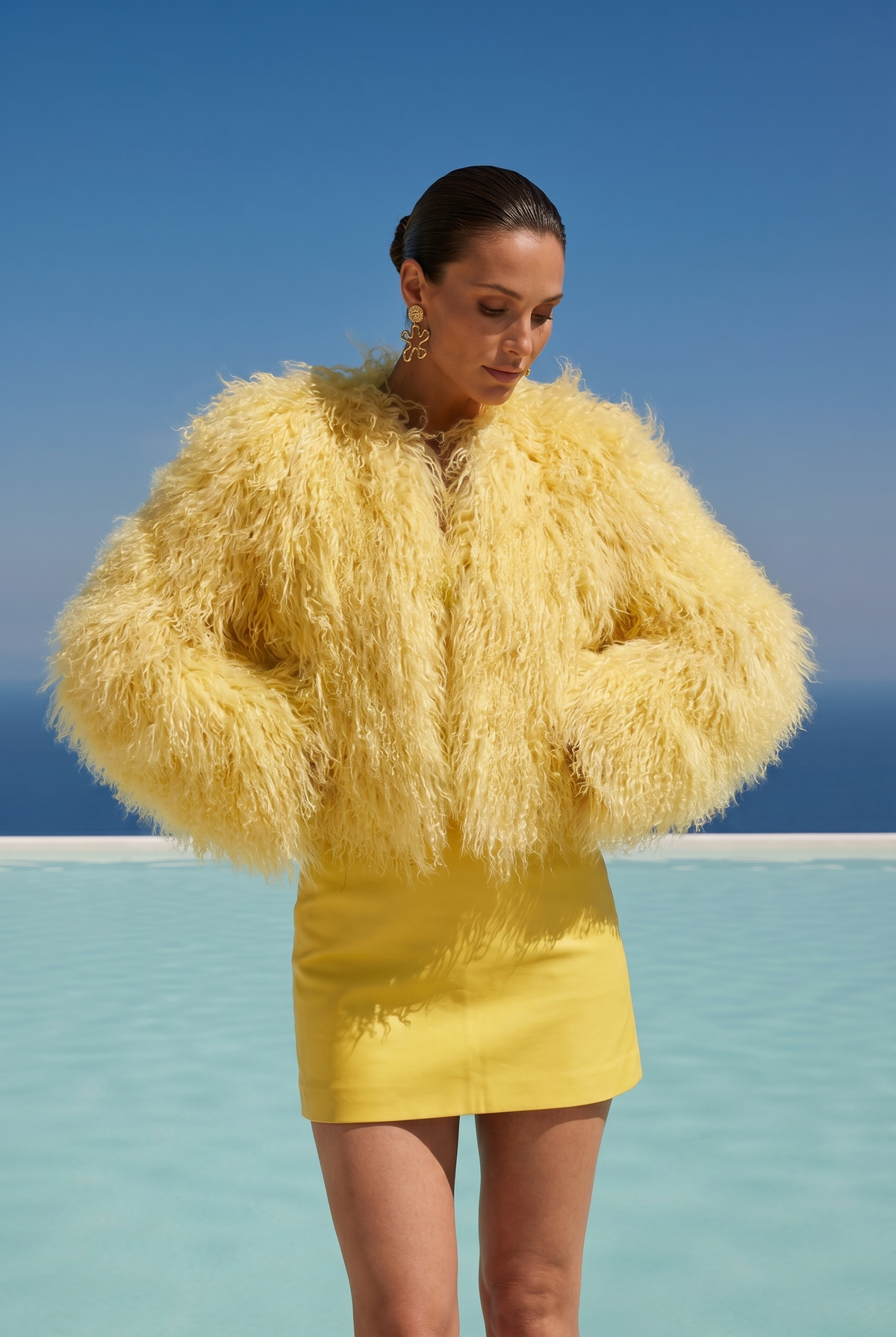 Harmony Mongolian Wool Jacket in Yellow
