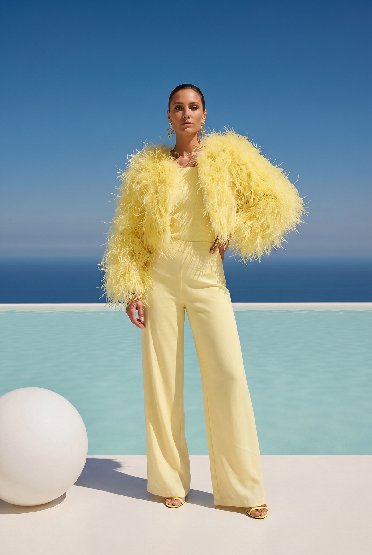 Solstice Feather Jacket in Yellow
