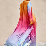 Hope & Harmony Maxi Duster Coverup Coat in Orange Ombre