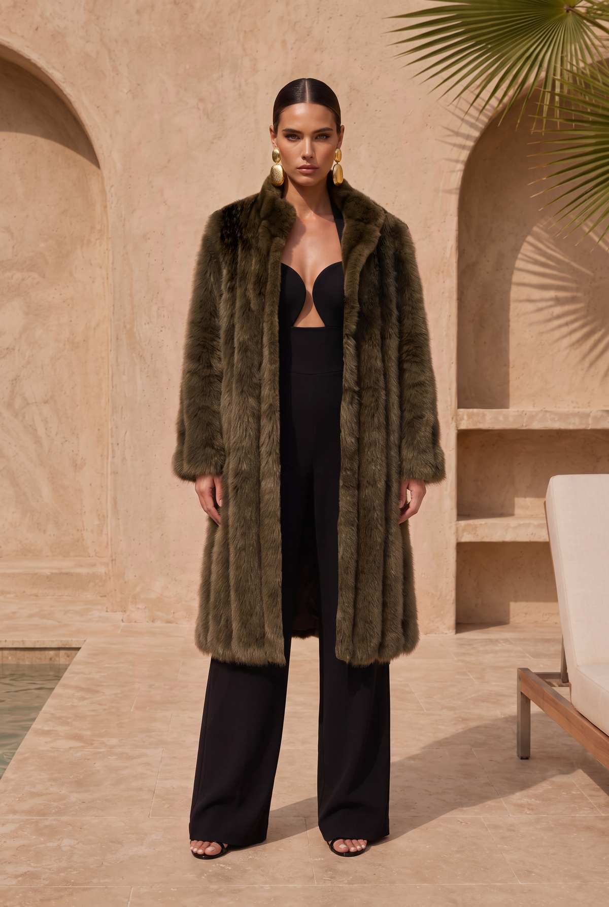 The Twilight Faux Fur Coat in Brown