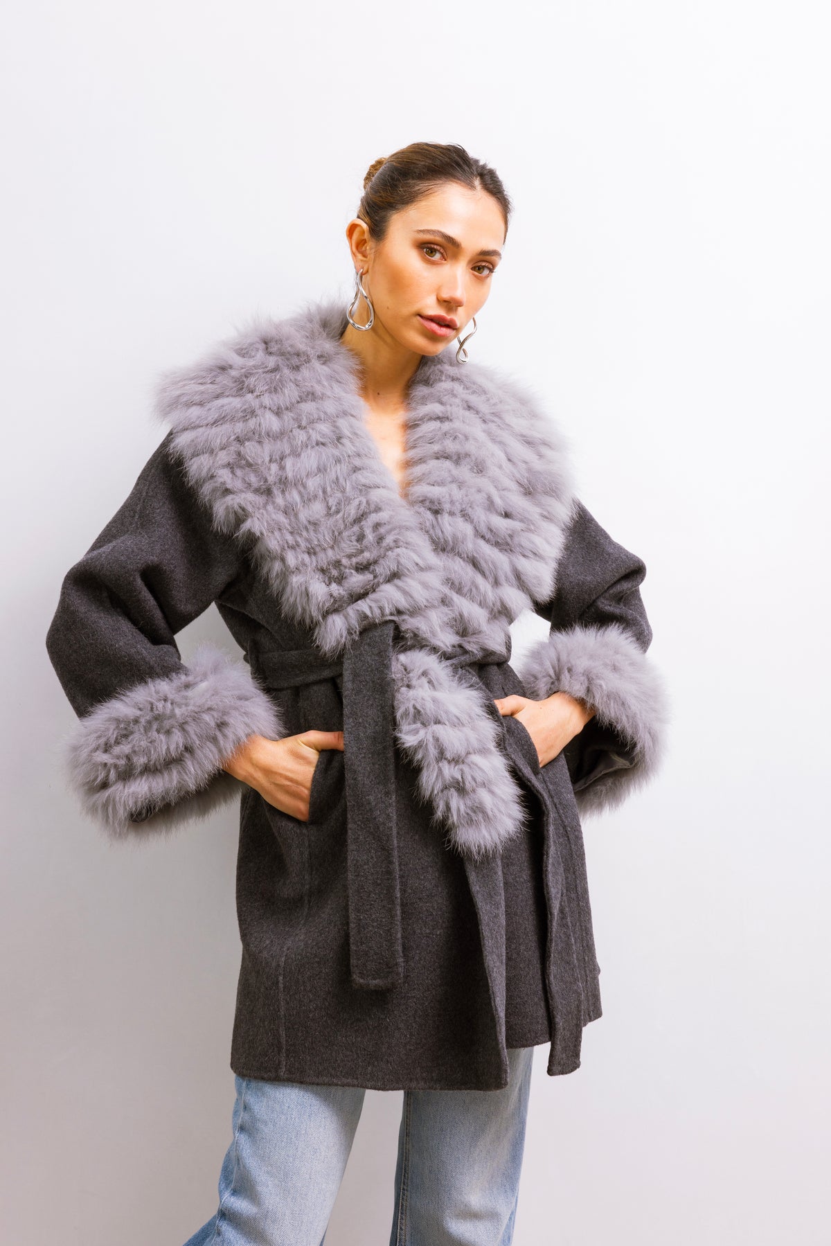 Celine Wool Coat in Gray