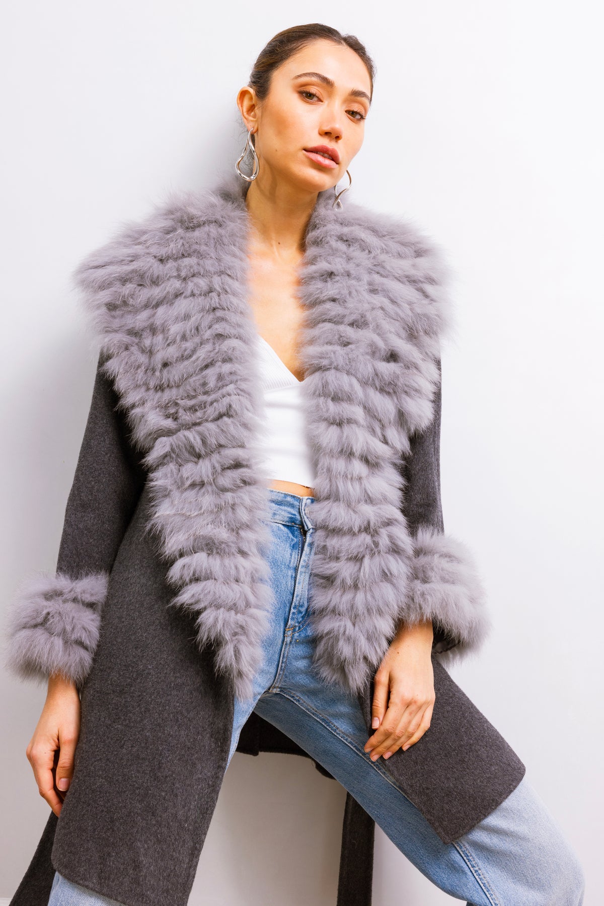 Celine Wool Coat in Gray