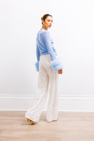 Sheer wide leg on sale trousers