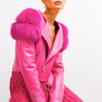 Lilac Street Leather Jacket in Pink