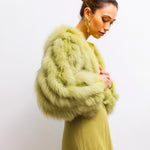 The Furry Fox Cardigan in Khaki Green