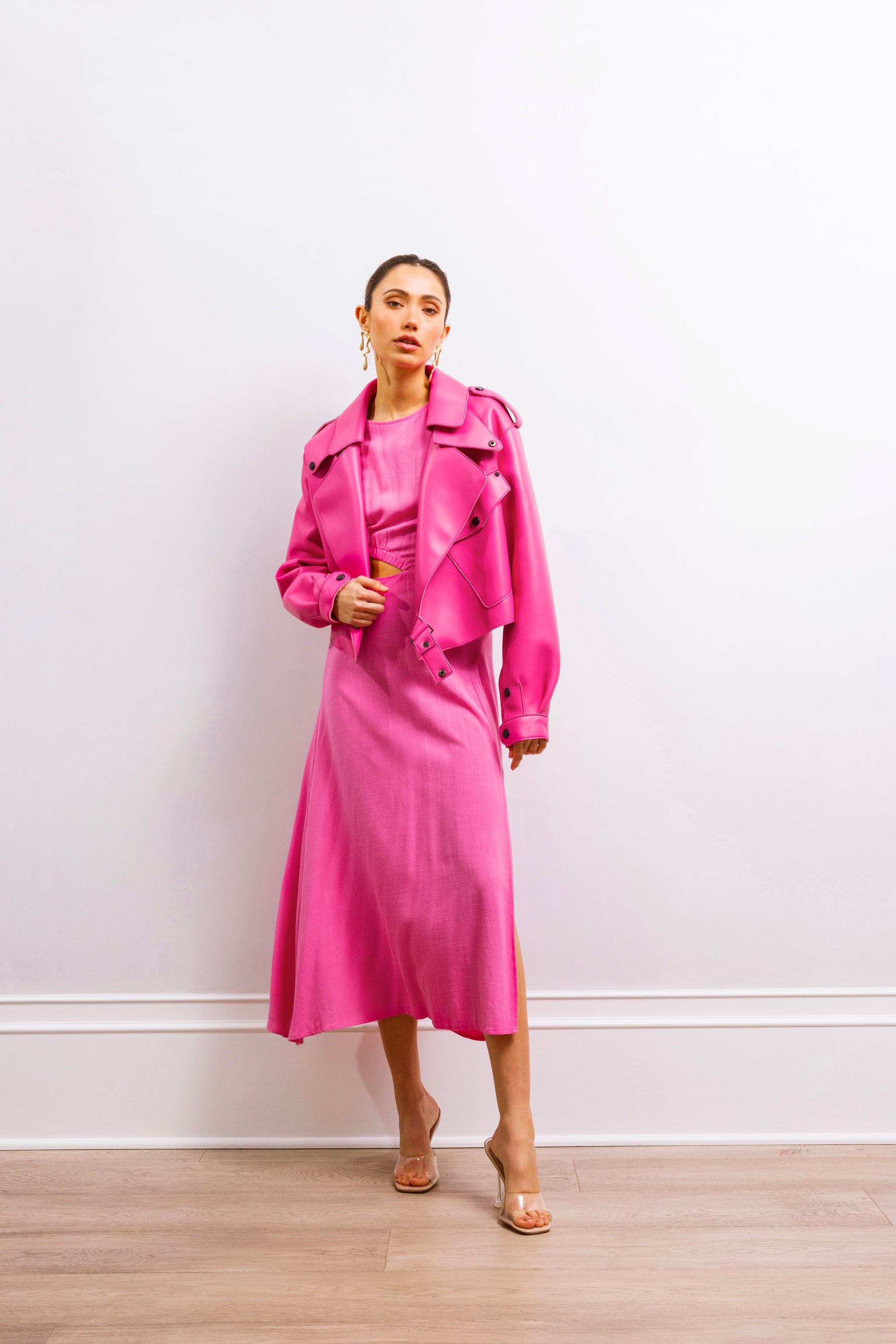 First Love Leather Jacket in Hot Pink - Lisa Maree First Love Leather Jacket in Hot Pink - Lisa Maree