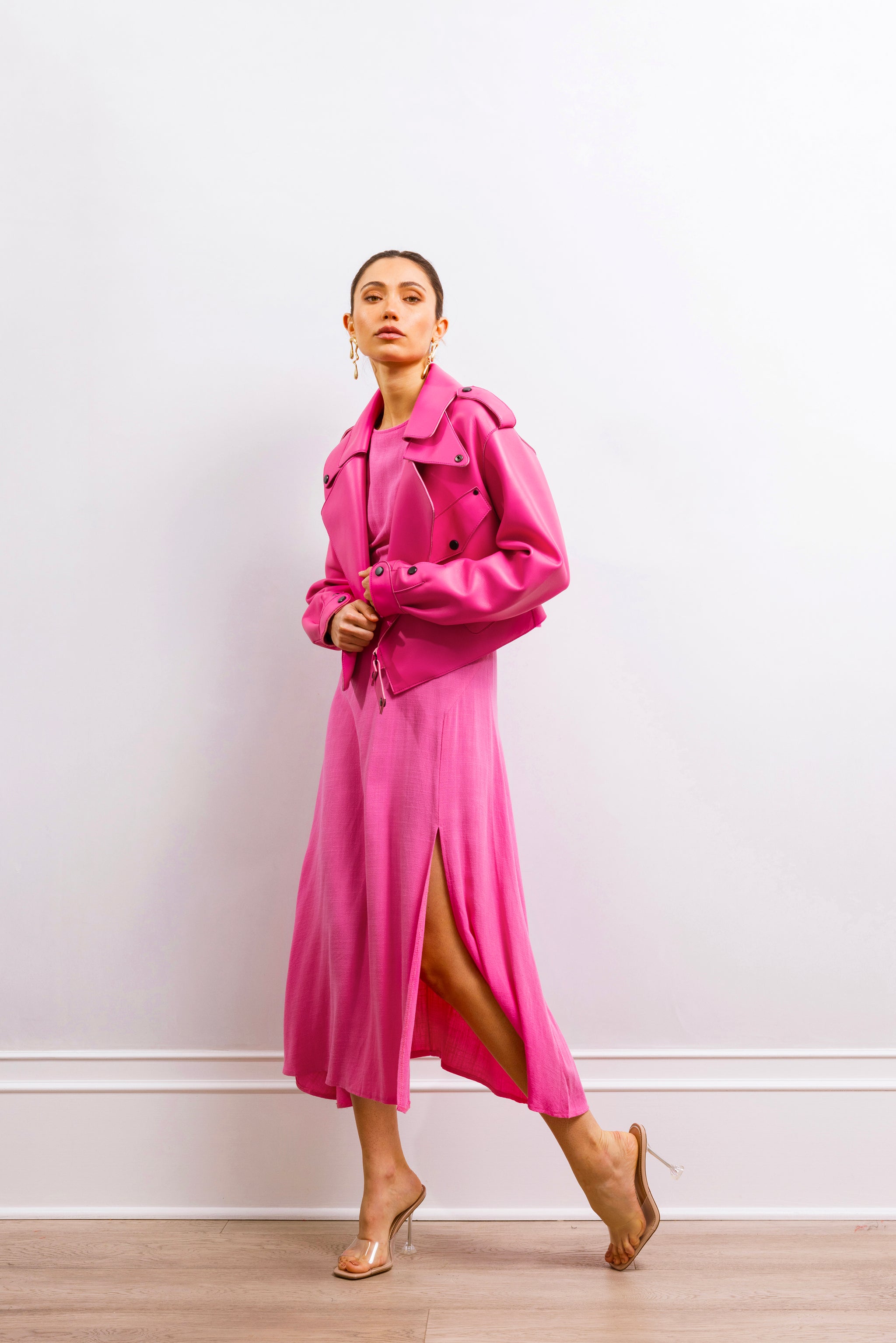 First Love Leather Jacket in Hot Pink - Lisa Maree First Love Leather Jacket in Hot Pink - Lisa Maree