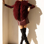 The Northern Shadow Mongolian Wool Vest in Burgundy