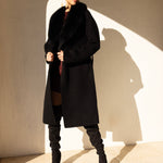 The Heirloom Wool & Fur Coat in Black