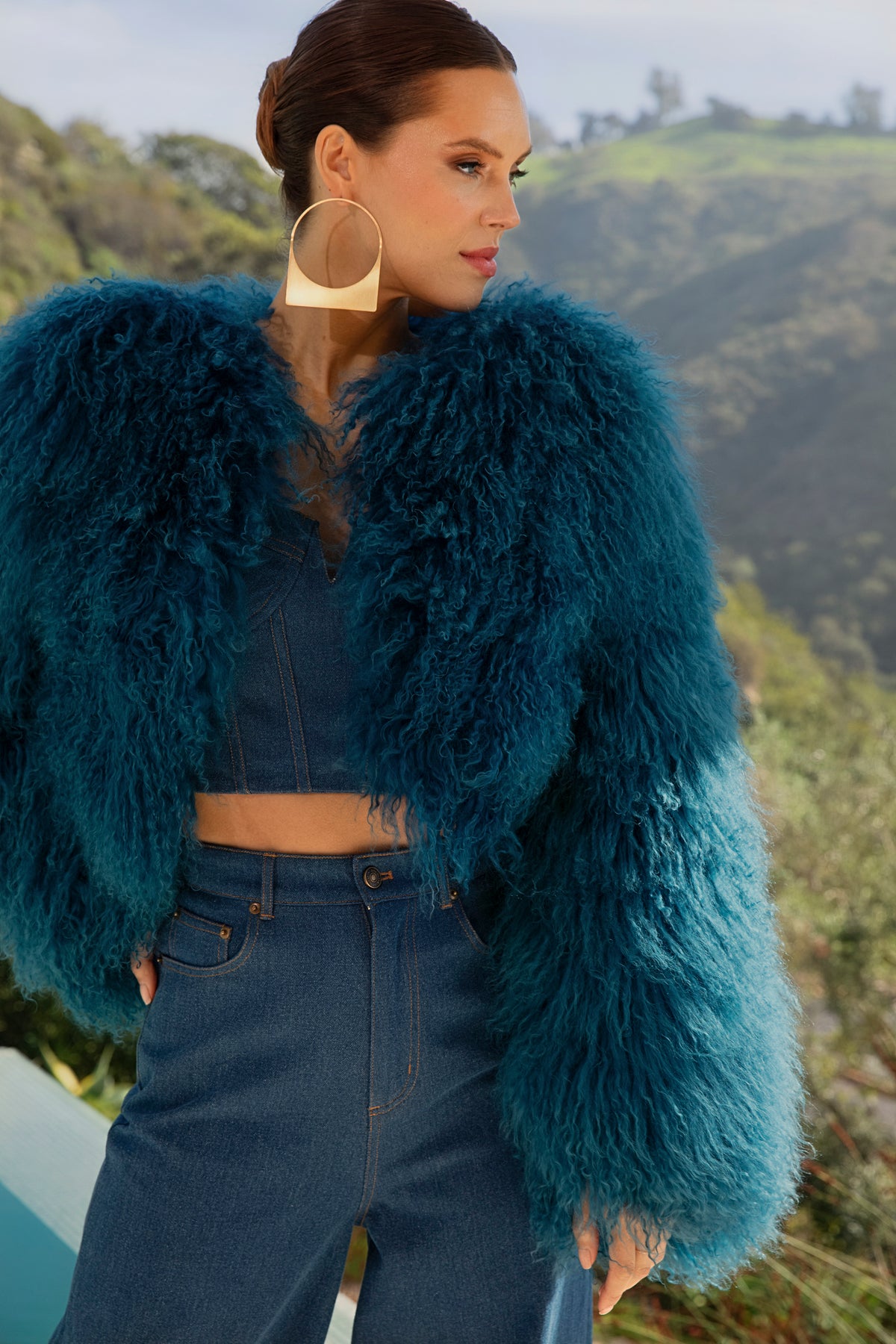 Harmony Mongolian Wool Jacket in Blue