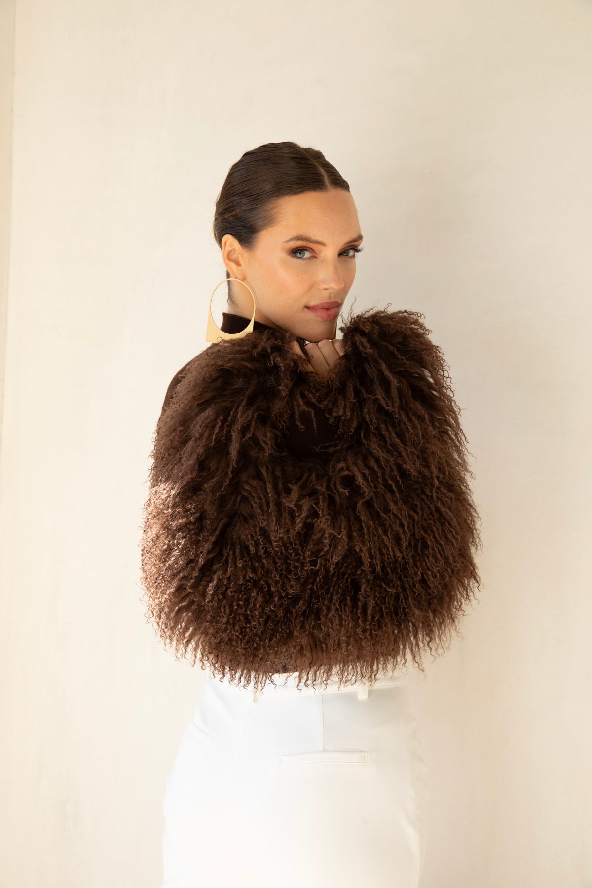 Soft Rebellion Mongolian Wool Handbag in Brown