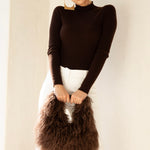 Soft Rebellion Mongolian Wool Handbag in Brown