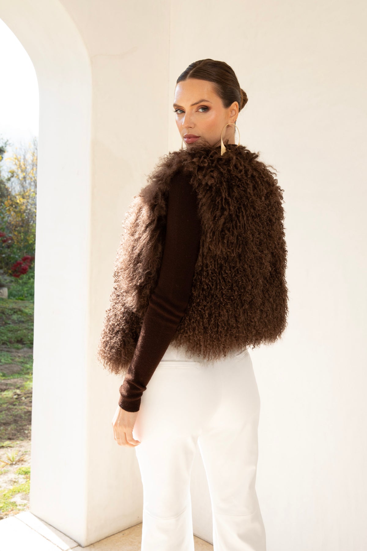 The Northern Shadow Mongolian Wool Vest in Brown