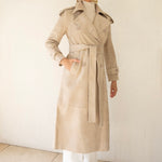 In Motion Suede Coat in Beige