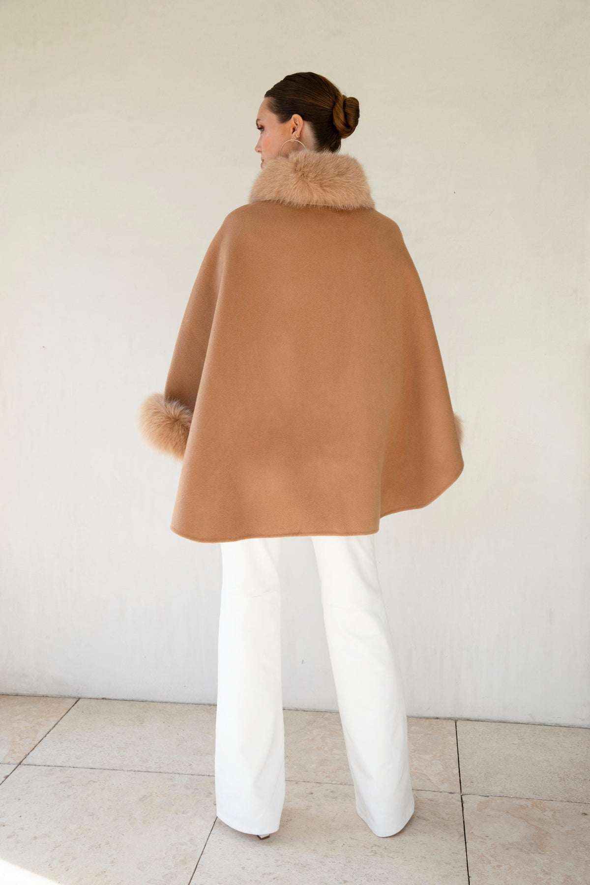 The Heritage Wool Cape in Tan