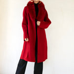 The Heirloom Wool & Fur Coat in Red