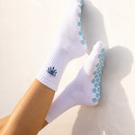 Evil Eye Grip Socks in Blue