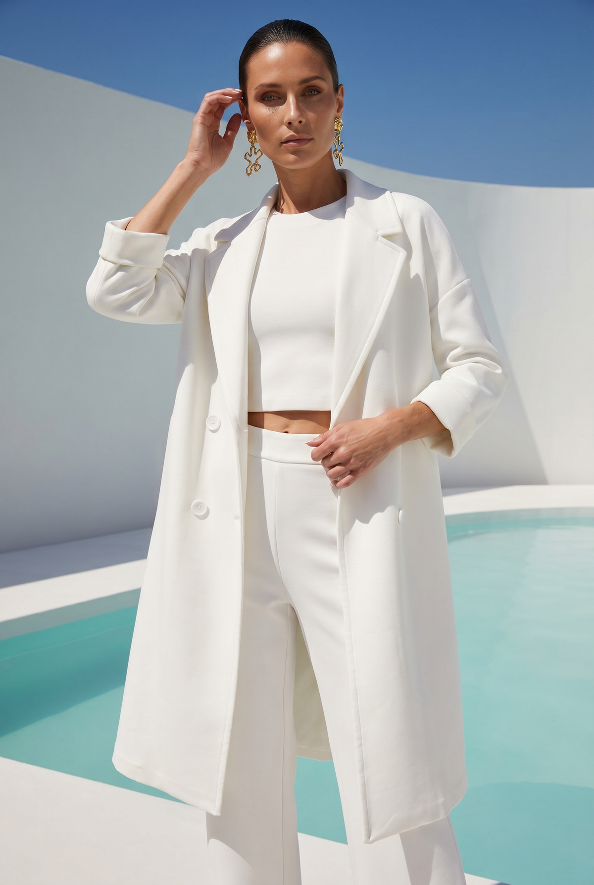 The High Flyer Travel Coat in White