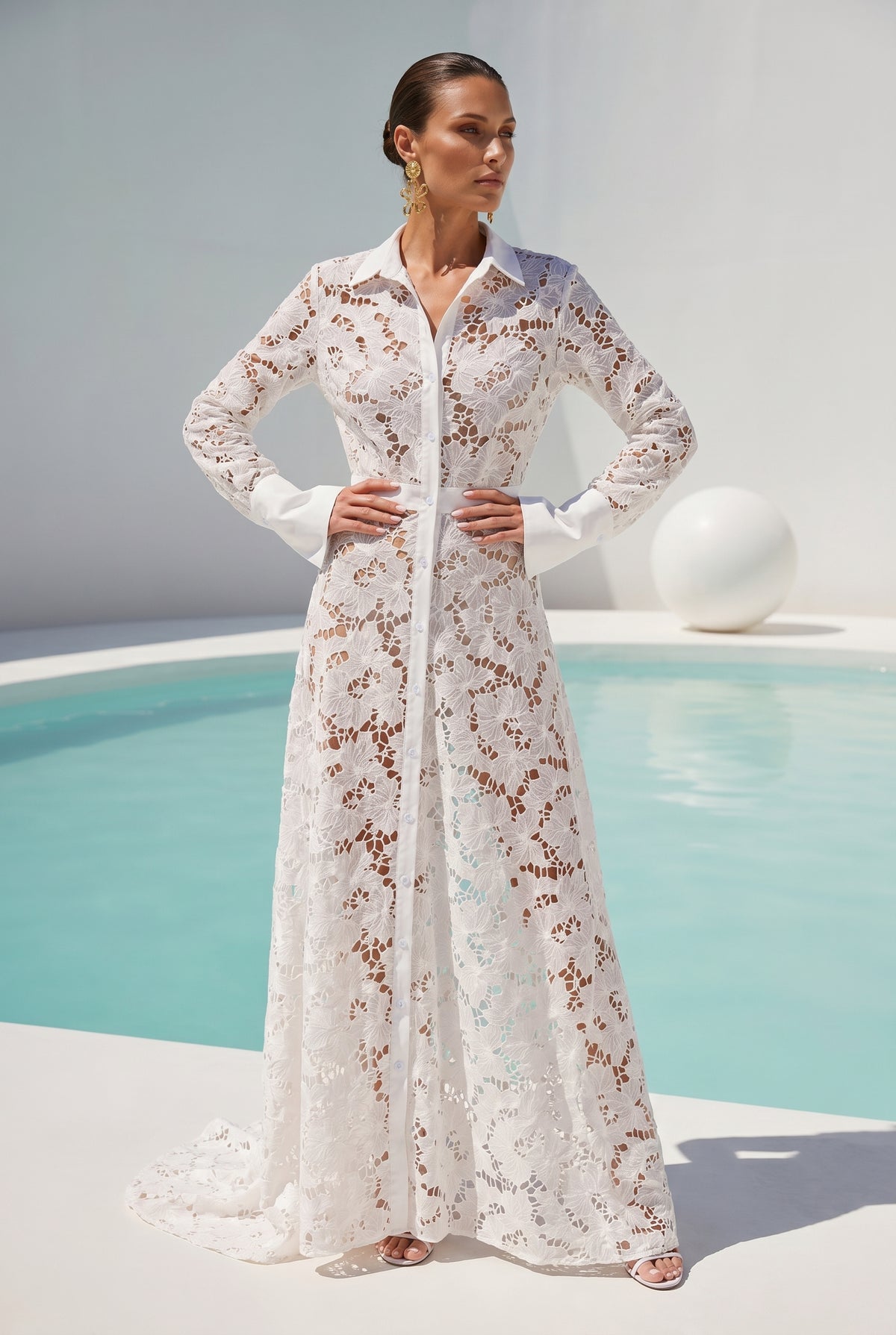 Good Life Lace Maxi Dress in White
