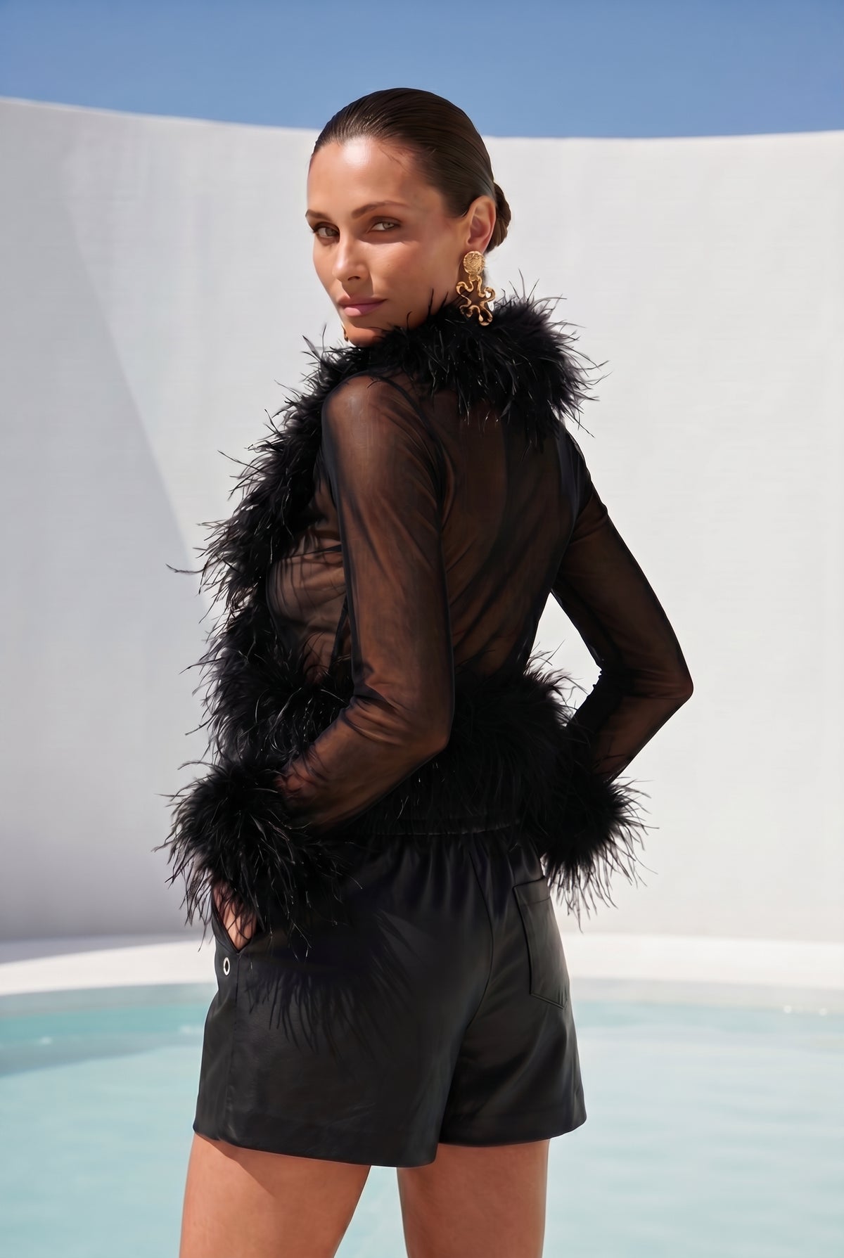 The Heroine Leather Shorts in Black