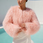 Harmony Mongolian Wool Jacket in Baby Pink