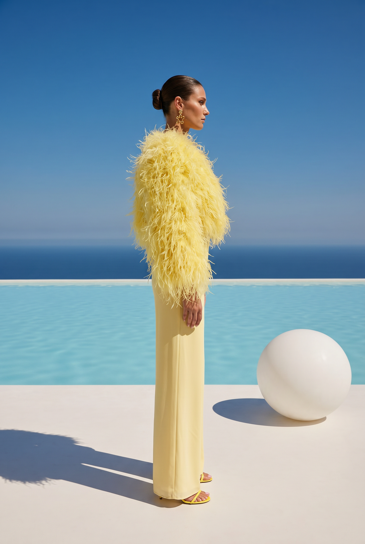 Solstice Feather Jacket in Yellow