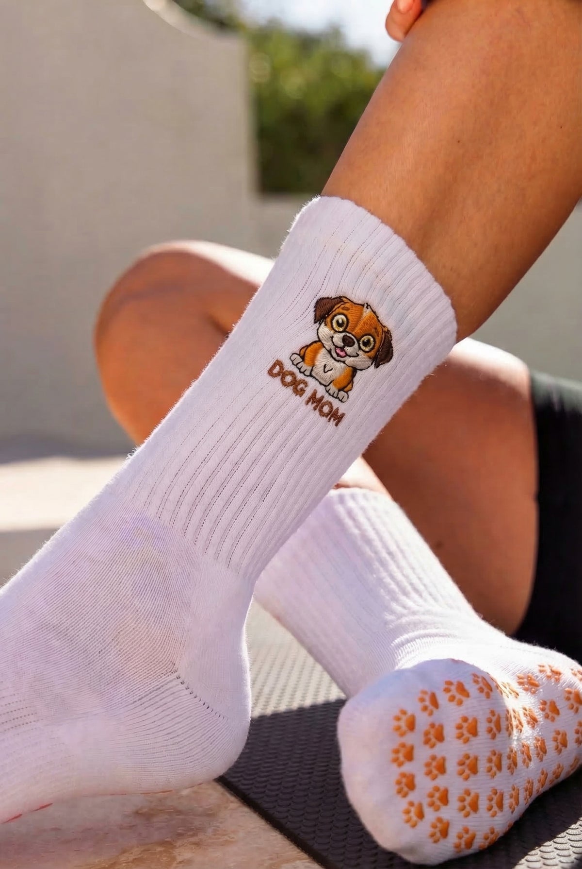Dog Mom Pilates Barre Grip Socks