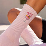 Frose Friday Pilates Barre Grip Socks in Pink