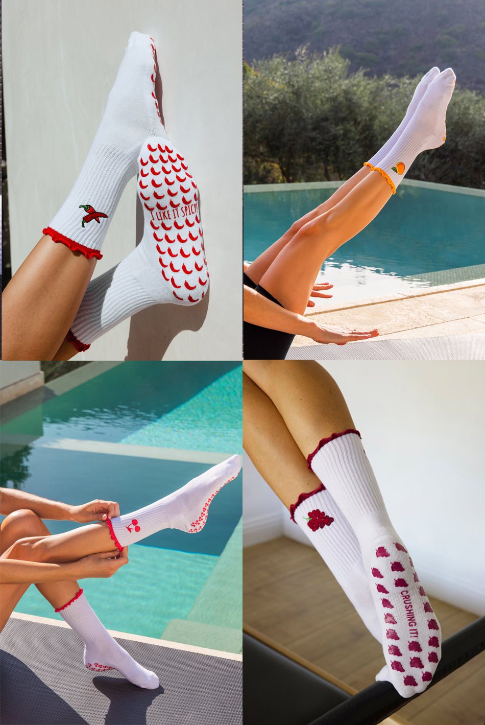 Grip Socks Fruit Bundle of 4