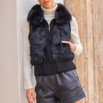 The Atrium Fur Vest in Black