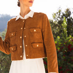 The Pinnacle Suede Jacket in Tan