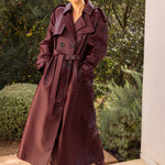 Phoenix Leather Coat in Burgundy