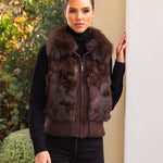 The Atrium Fur Vest in Brown