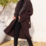 Paloma Knit Maxi Cardigan in Brown