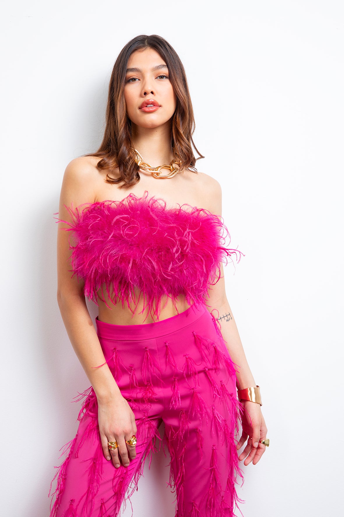 Starburst feather crop in Pink - Lisa Maree
