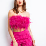 Starburst feather crop in Pink