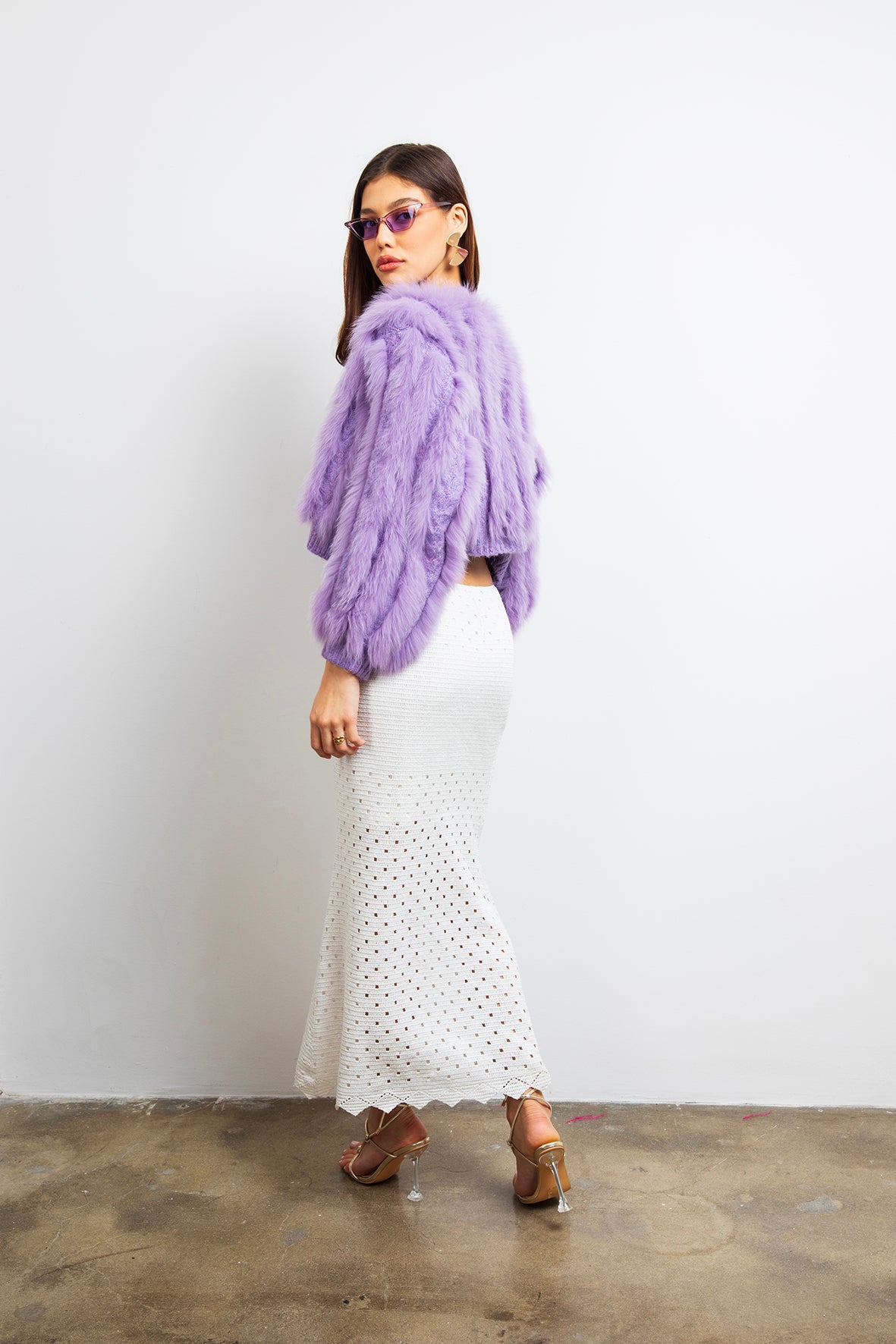 The Furry Fox wool jacket in Lilac