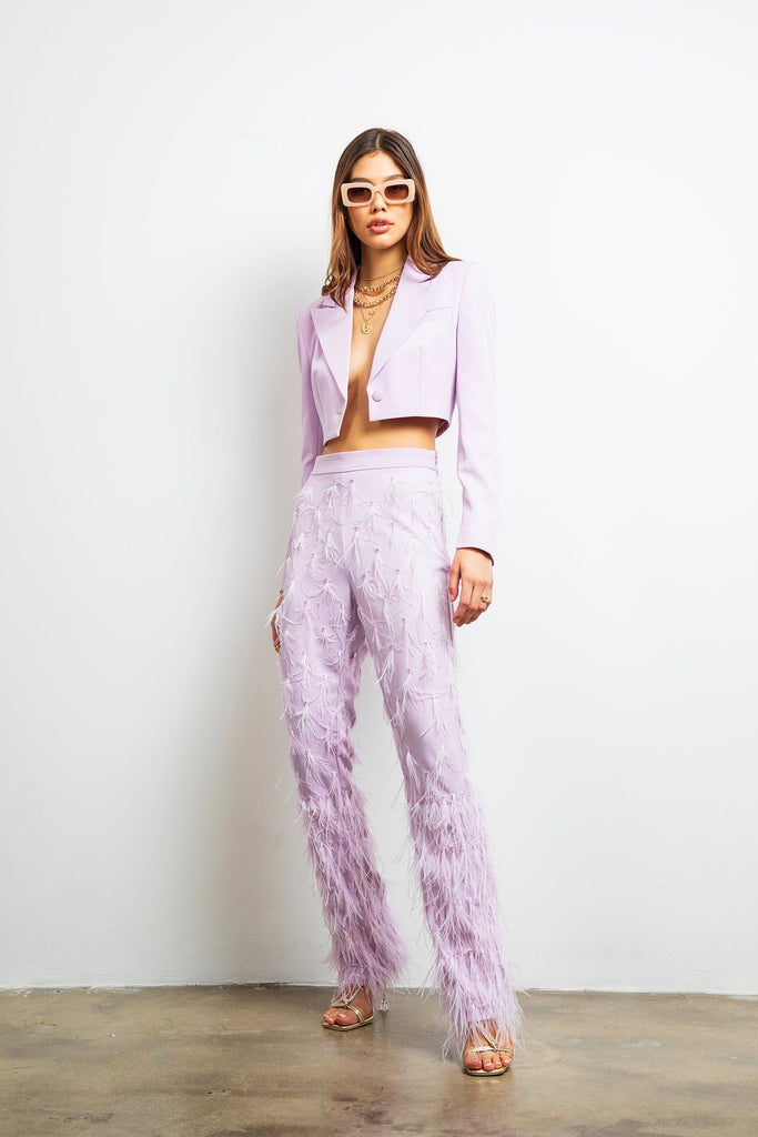 The Headliner Cropped Jacket in Lilac - Lisa Maree