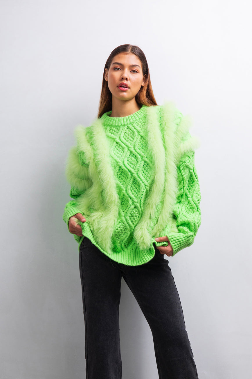 It&#39;s A Vibe Sweater in Green