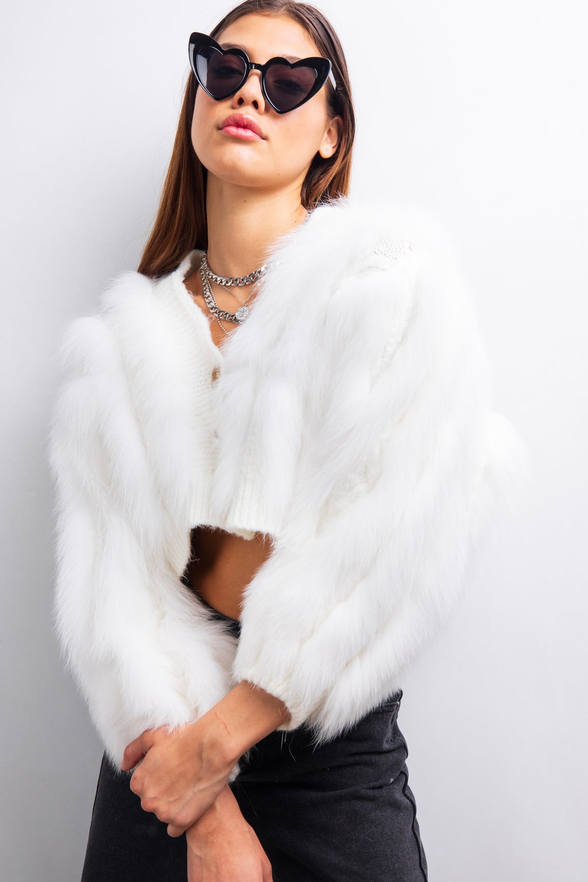 The Furry Fox wool jacket in White