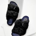 Starstruck fur slides in Black