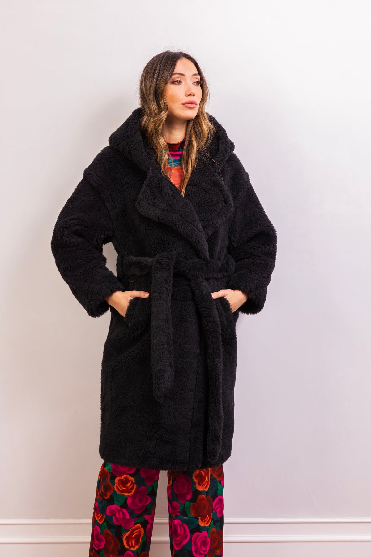 The French 75 Alpaca Wool Coat in Black