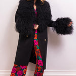 Charlotte Mongolian Wool Coat in Black