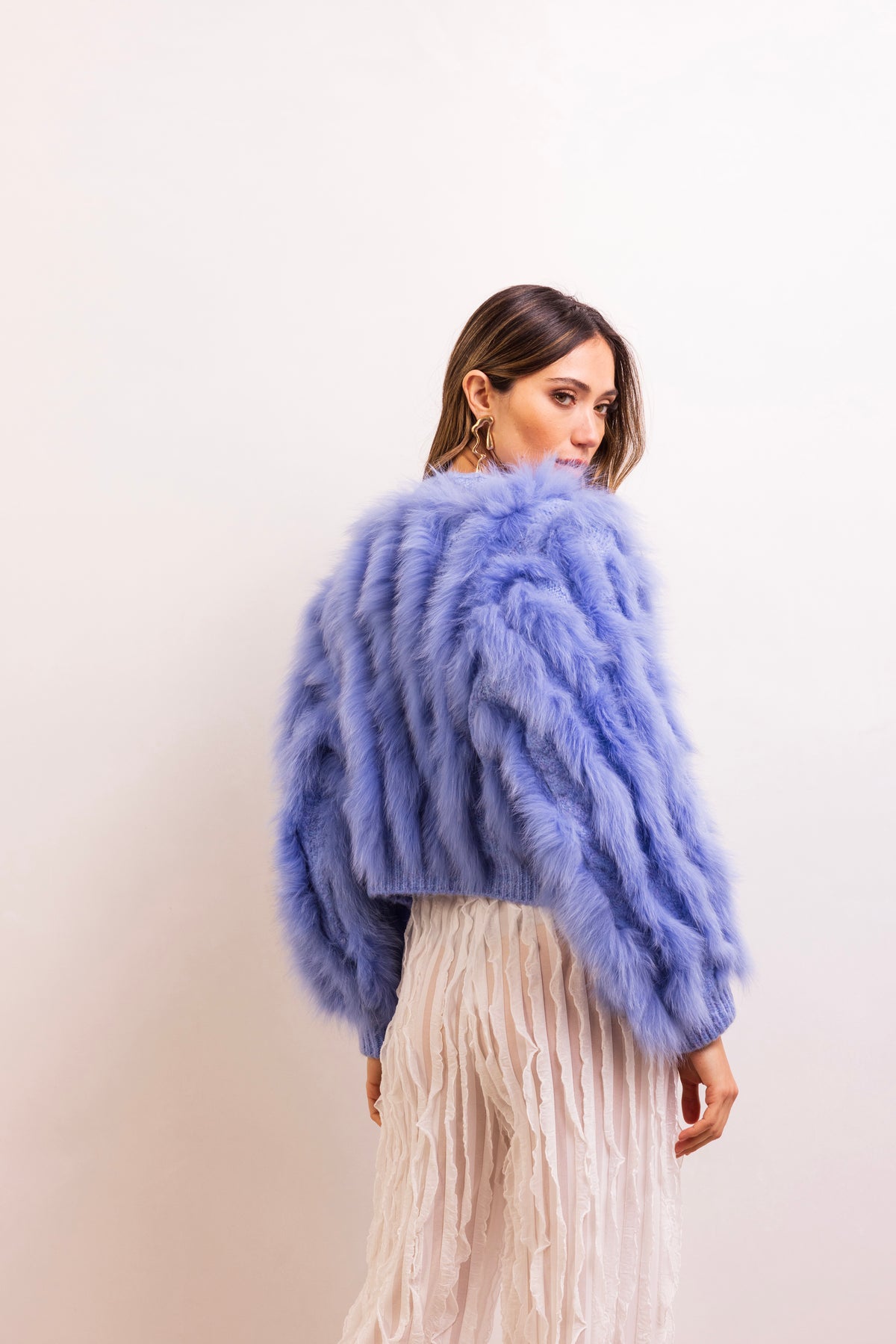 The Furry Fox Cardigan in Violet