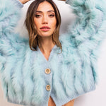 The Furry Fox Cardigan in Baby Blue