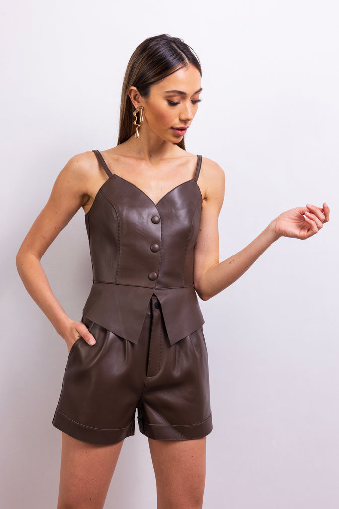 Harley Leather Peplum Top