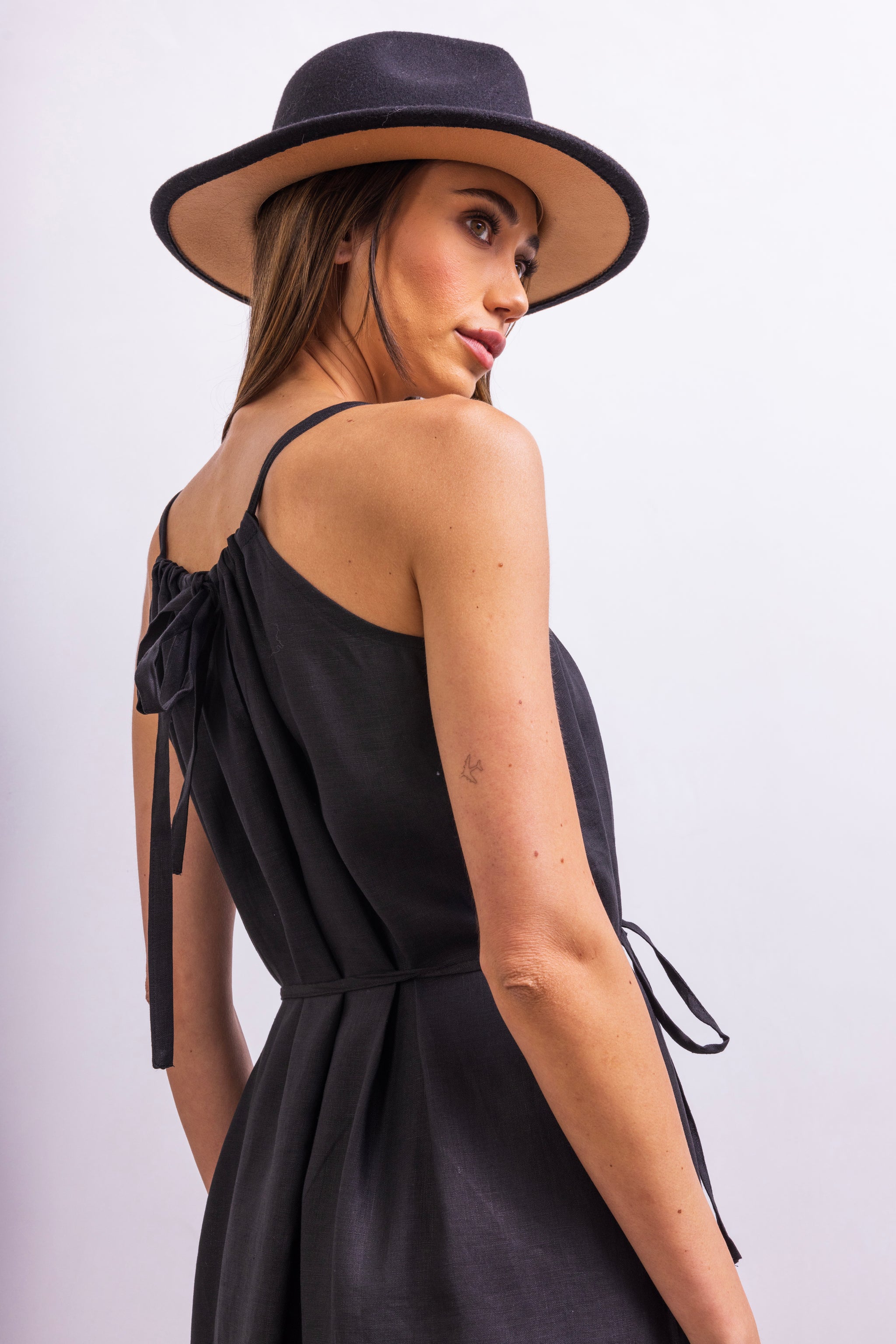 The Escape Linen Midi Dress in Black - Lisa Maree The Escape Linen Midi Dress in Black - Lisa Maree