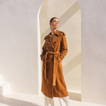 In Motion Suede Coat in Camel